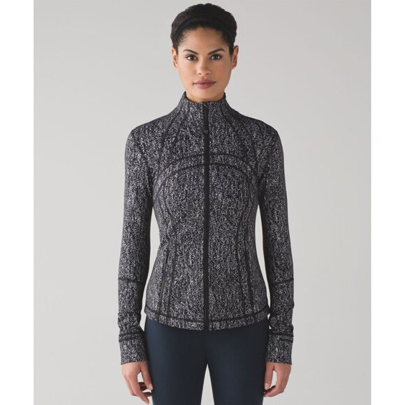 Lululemon Define Jacket Luon Suited Jacquard Black‎ White Size 2 - Picture 1 of 9